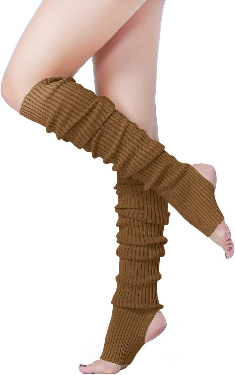v28 Long Leg Warmer, Women’s Men 80s Party Ribbed Knit Dance Sports - Image 1